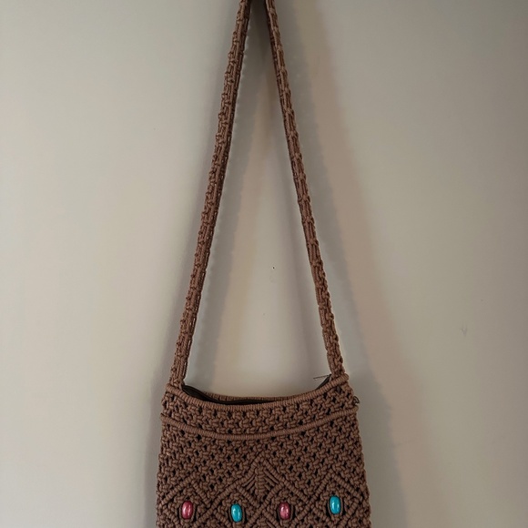 Vintage Roxy Cotton Macramé Shoulder Bag - Picture 2 of 5